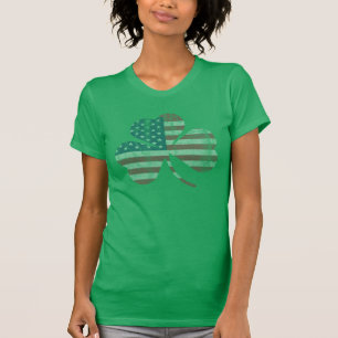 Camiseta Bandera irlandesa norteamericana Shamrock St Patro