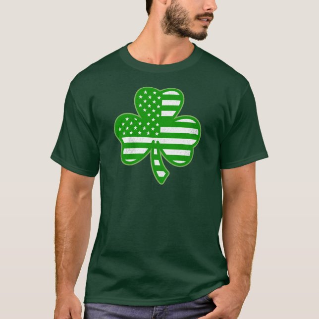 Camiseta Bandera irlandesa norteamericana Shamrock St Patro (Anverso)