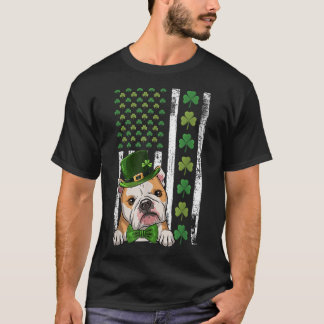 Camiseta Bandera irlandesa norteamericana vintage Bulldog f