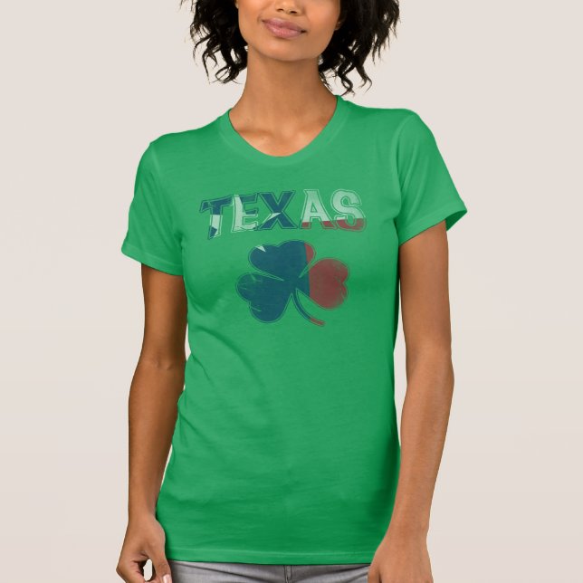 Camiseta Bandera irlandesa pura y pura del Shamrock de Texa (Anverso)