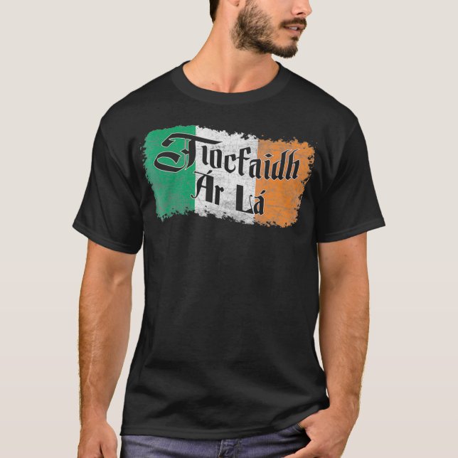 Camiseta Bandera irlandesa Tiocfaidh Ar    LaVintage (Anverso)