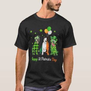 Camiseta Bandera irlandesa tres perros Pitbull Feliz San Pa