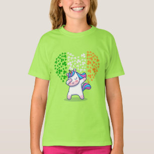 Camiseta Bandera irlandesa valentina de Unicorn Dabbing