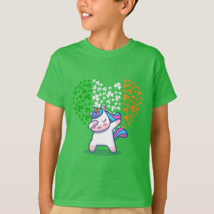 Camiseta Bandera irlandesa valentina de Unicorn Dabbing
