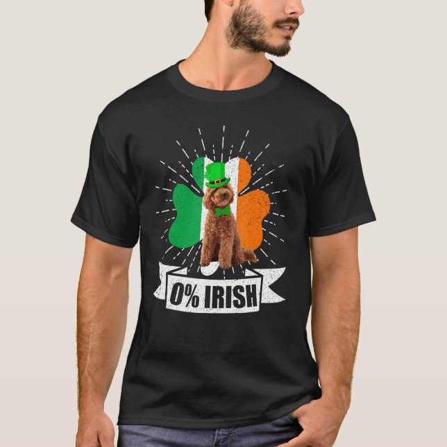 Camiseta Bandera irlandesa vintage Shamrock Toy Poodle Dog  (Anverso)