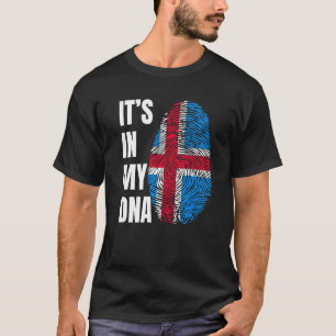 Camiseta Bandera islandesa del ADN de huella dactilar