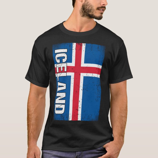 Camiseta Bandera islandesa Islandia (Anverso)