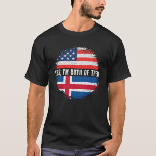 Camiseta Bandera islandesa media americana islámica de los 