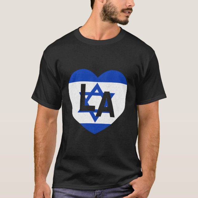 Camiseta Bandera Israel Bandera Mundial La He Los Ángeles I (Anverso)