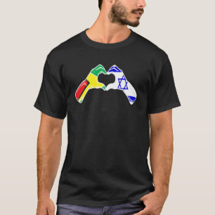 Camiseta Bandera israelí de Guyana Corazón guyanés israelí