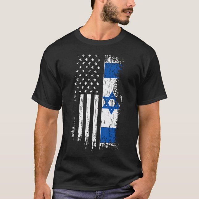 Camiseta Bandera israelí-estadounidense (Anverso)
