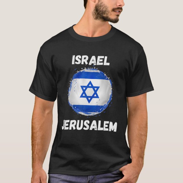 Camiseta Bandera israelí retro vintage de Jerusalén (Anverso)