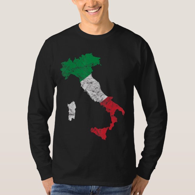 Camiseta Bandera Italia Esbozo Vacaciones Italia Fla (Anverso)