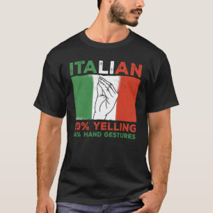 Camiseta Bandera Italia Italiana 50 Gritando 50 Gestos de m