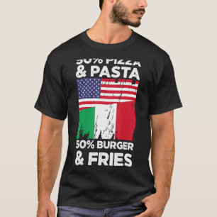 Camiseta Bandera Italia Italiana 50 Pizza & Pasta 50 Burger