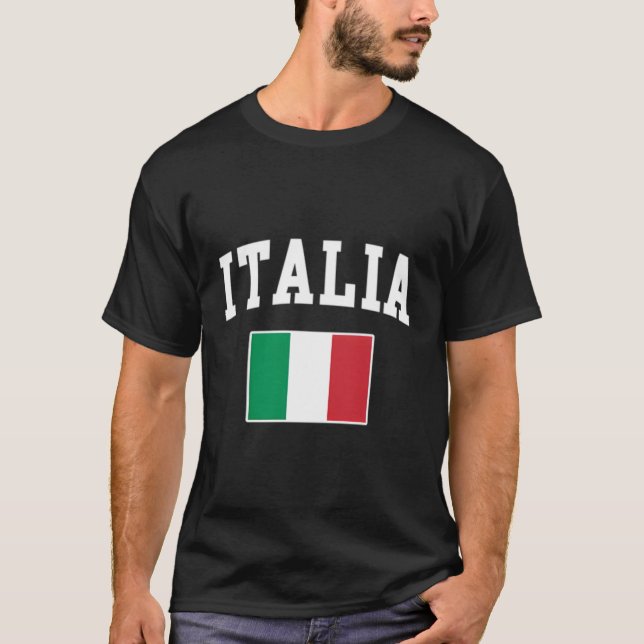 Camiseta Bandera Italia Italiano Italiano Familia Italiana  (Anverso)