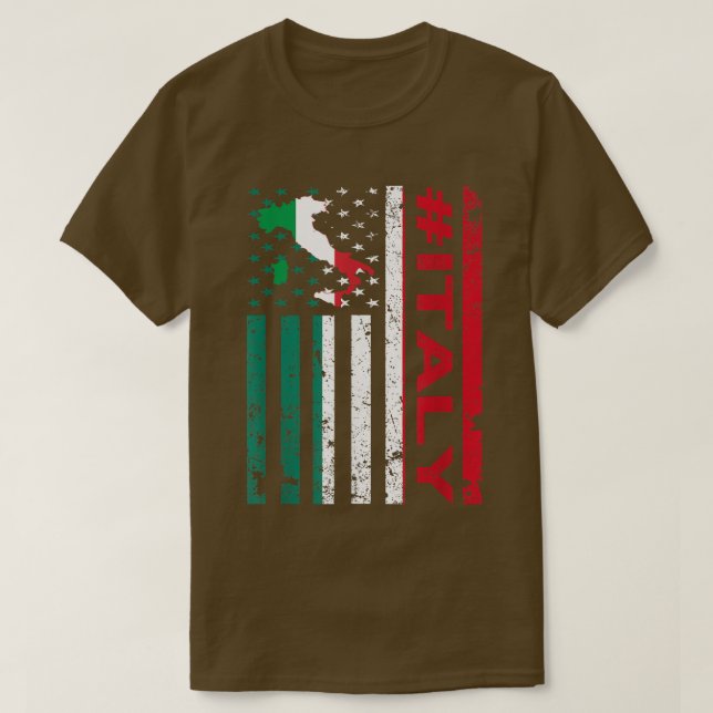 Camiseta Bandera italiana americana Italia Orgullo estadoun (Diseño del anverso)