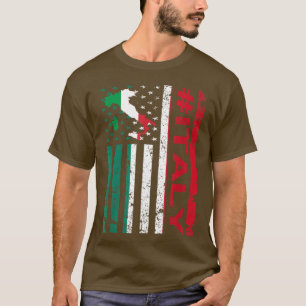 Camiseta Bandera italiana americana Italia Orgullo estadoun