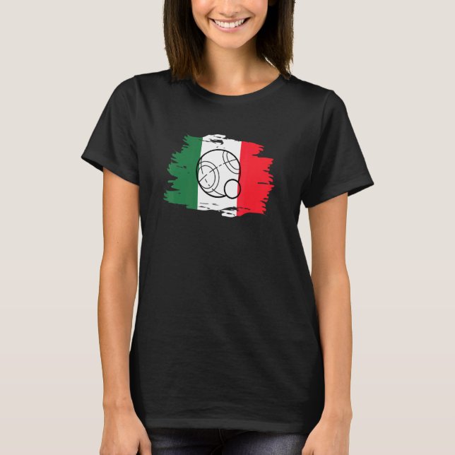 Camiseta Bandera Italiana Bocce Ball Design Bocre Ball Tour (Anverso)