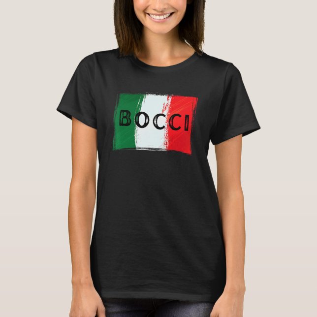 Camiseta Bandera italiana BOCCI Bocce BALL grunge (Anverso)