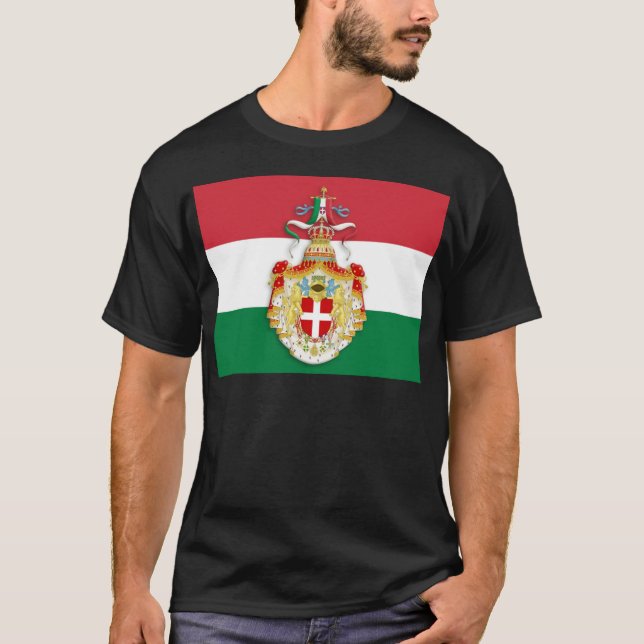 Camiseta Bandera italiana con insignia del Reino de Italia (Anverso)