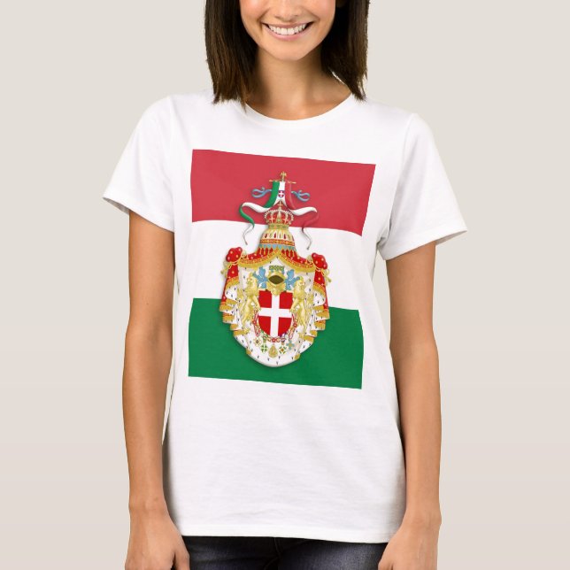Camiseta Bandera italiana con insignia del Reino de Italia (Anverso)