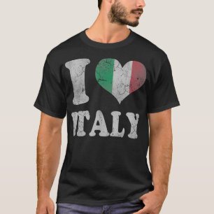 Camiseta Bandera italiana Corazón de amor Italia Italiano