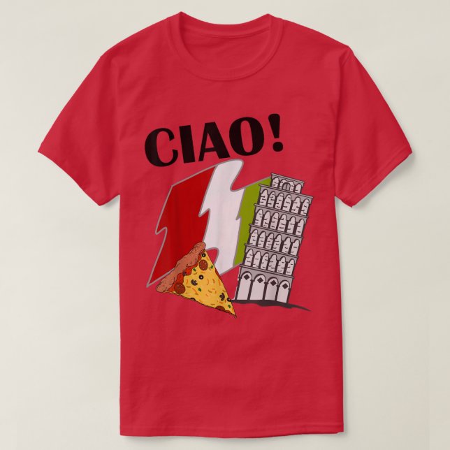 Camiseta Bandera italiana de Ciao Torre inclinada de Pisa I (Diseño del anverso)