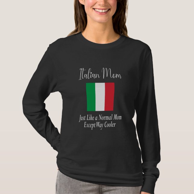 Camiseta Bandera italiana de citación de mamá  (Anverso)