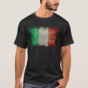 Camiseta Bandera italiana de Italia con aspecto de Grungy a