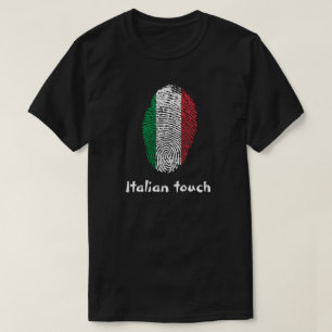 Camiseta Bandera italiana de la huella dactilar del tacto