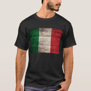 Camiseta Bandera italiana de madera antigua;