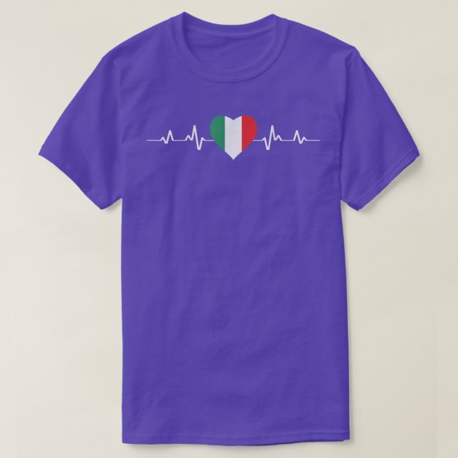 Camiseta Bandera italiana del Corazón de Italia Ekg (Diseño del anverso)