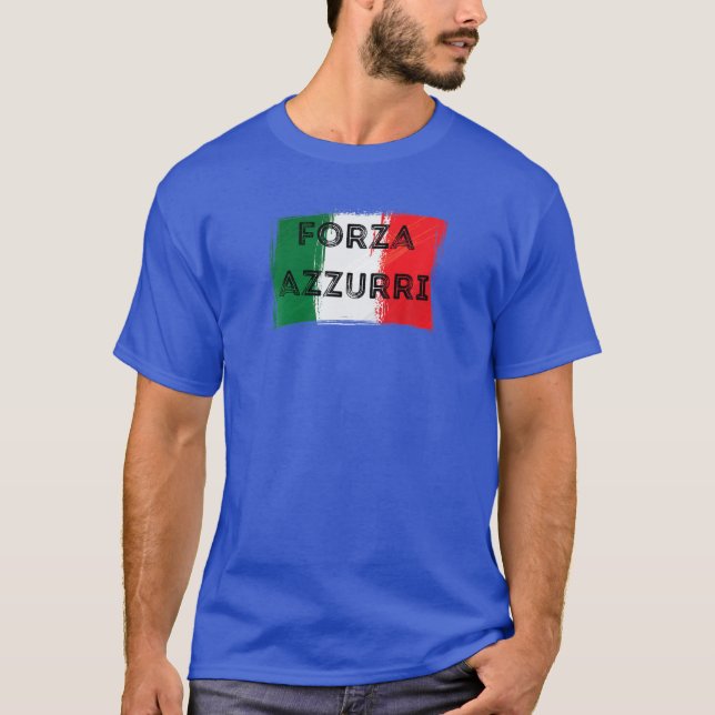 Camiseta Bandera italiana del fútbol Forza Azzurri (Anverso)