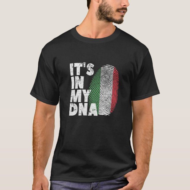 Camiseta Bandera italiana está en mi huella digital de ADN  (Anverso)