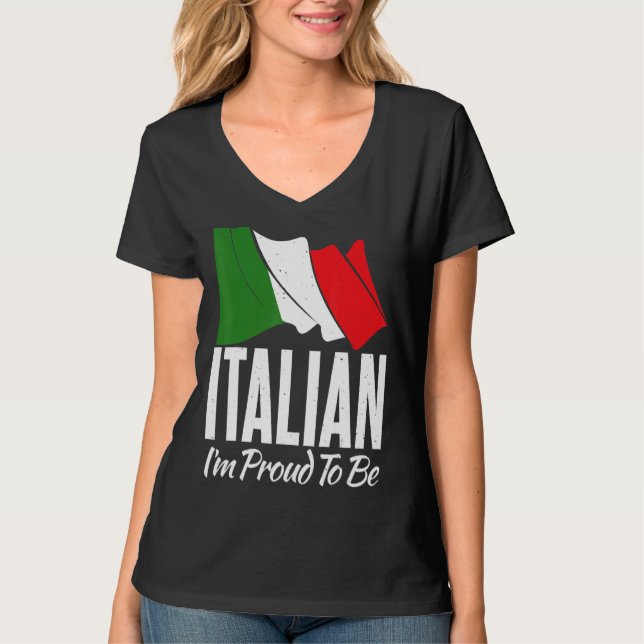 Camiseta Bandera Italiana Estoy Orgulloso De Ser Italiano (Anverso)
