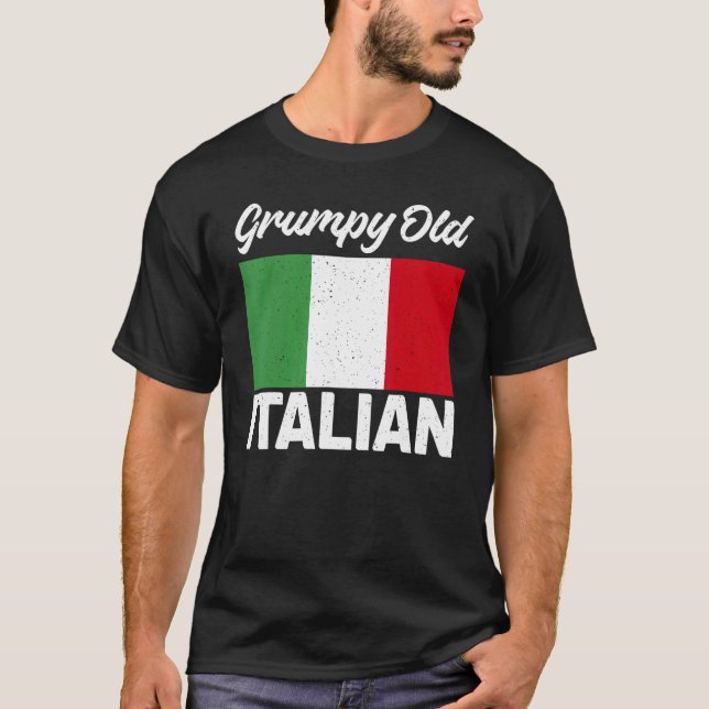Camiseta Bandera italiana gruñón abuelo italiano antiguo (Anverso)