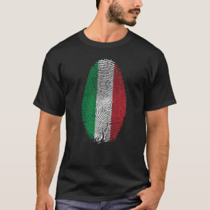 Camiseta Bandera Italiana Huella Detrás De La Bandera Está 