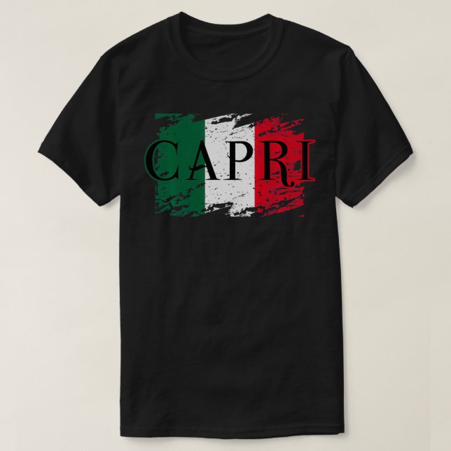 Camiseta Bandera italiana I Vintage Capri Italia (Diseño del anverso)