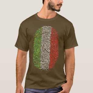 Camiseta Bandera italiana italiana de huellas dactilares