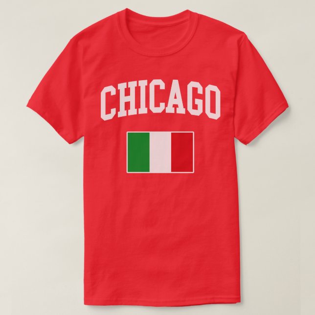 Camiseta Bandera italiana italiana italiana de Chicago (Diseño del anverso)