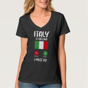 Camiseta Bandera Italiana Llama Italia Y Debo Ir Italiana