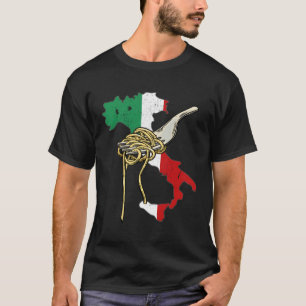 Camiseta Bandera italiana Mapa de España Pasta Italia
