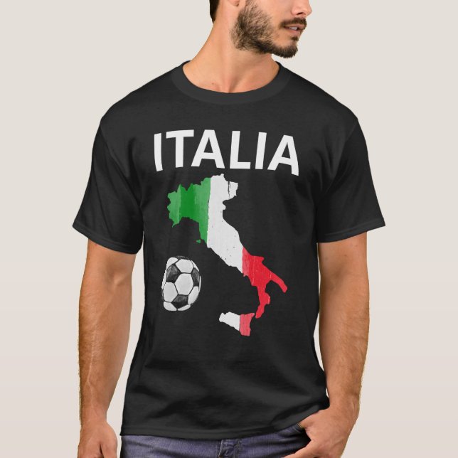 Camiseta Bandera italiana Mapa de fútbol Italia Deporte (Anverso)