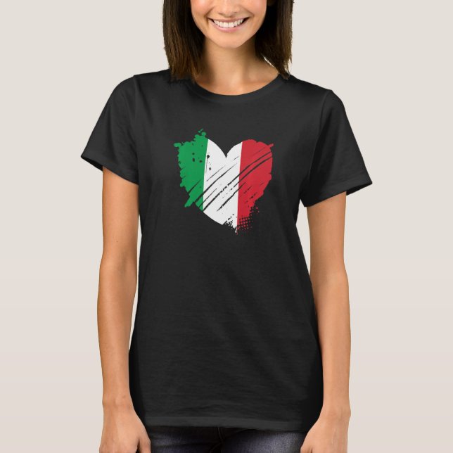 Camiseta Bandera italiana me encanta Italia Está en mi ADN  (Anverso)