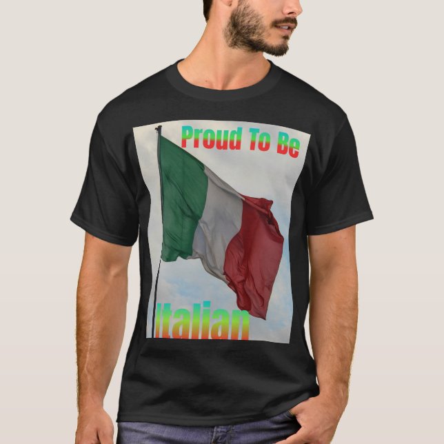 Camiseta Bandera italiana orgullosa de ser (Anverso)