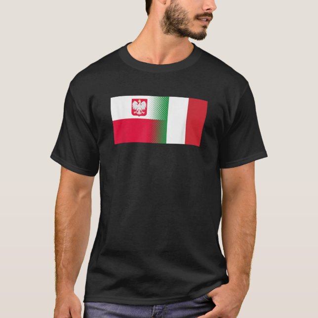 Camiseta Bandera italiana polaca mitad polaca mitad polaca (Anverso)
