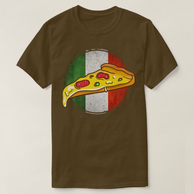 Camiseta Bandera italiana retro Italia Pizza Slice Funny It (Diseño del anverso)