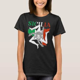 Camiseta Bandera italiana Trinacria Sicilia Bandera Sicilia