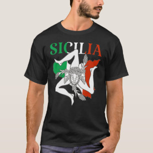 Camiseta Bandera italiana Trinacria Sicilia Bandera Sicilia